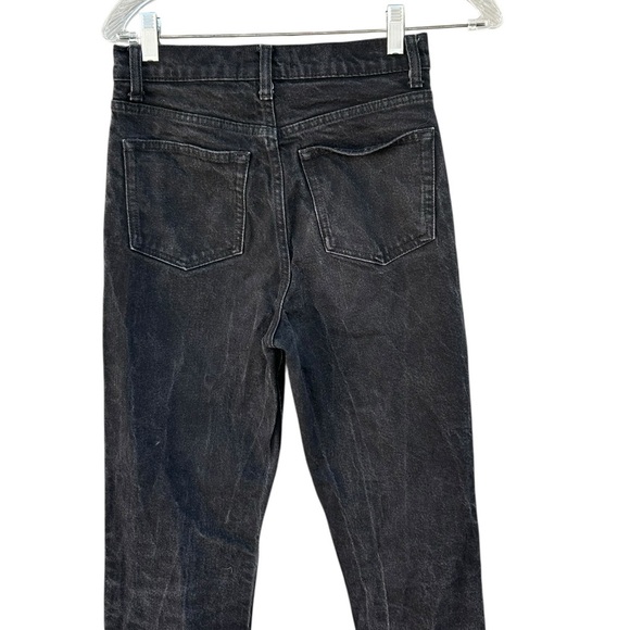 Reformation Liza Slit Hem Ultra High Rise Straight Long Jeans - Size 25 - Black - Picture 12 of 14